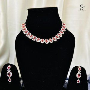 American Diamond Jewellery Set